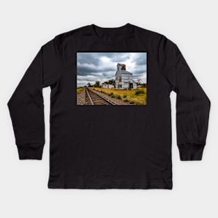 Old Silo by Railroad, Merino, Colorado Kids Long Sleeve T-Shirt